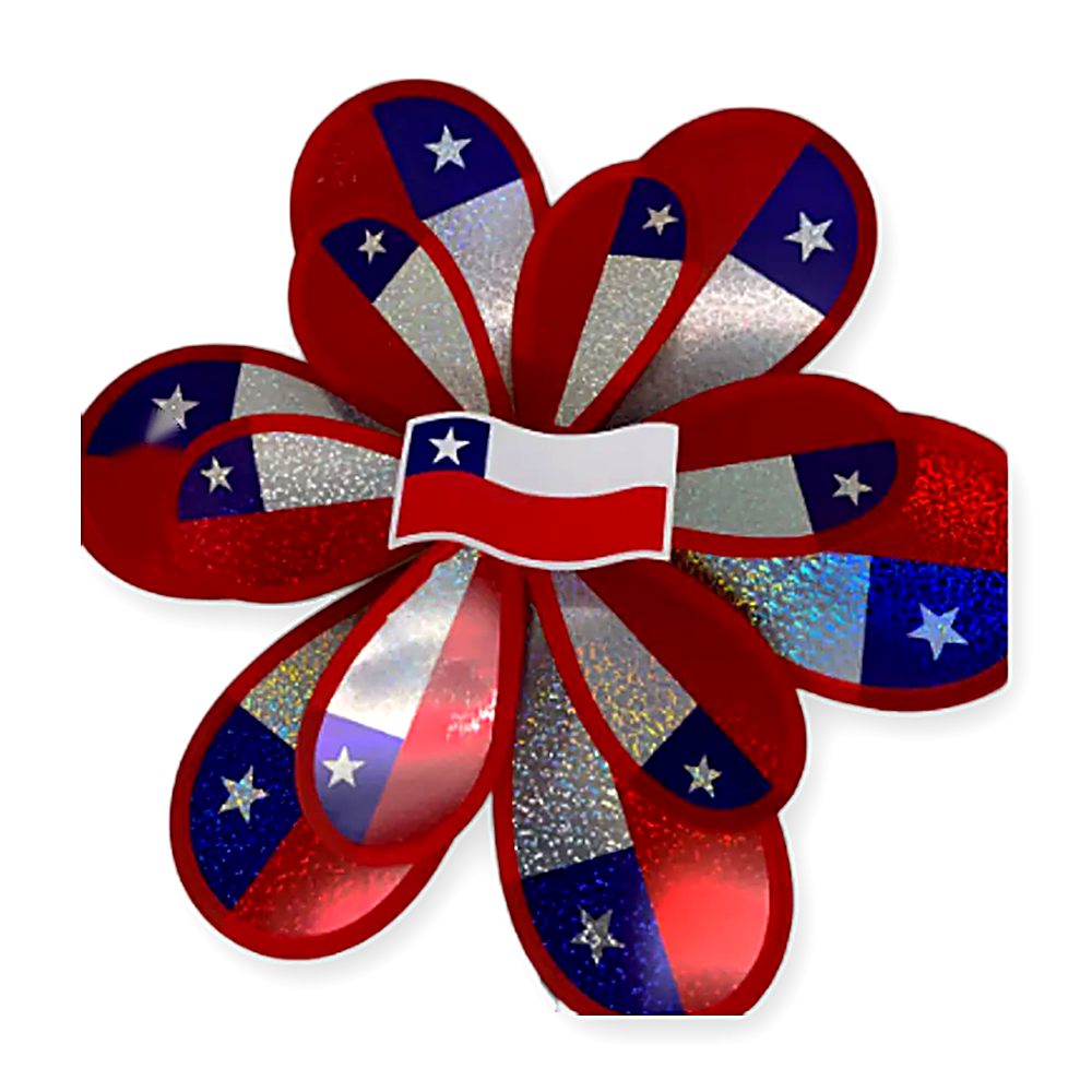Pack 6 Remolinos Bandera de Chile  23x43 cm  Tornasol Molinillo de Viento Fiestas Patrias