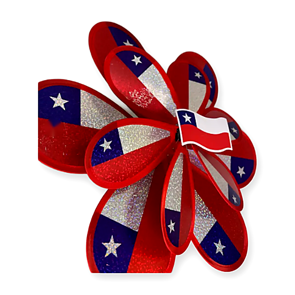 Pack 6 Remolinos Bandera de Chile  23x43 cm  Tornasol Molinillo de Viento Fiestas Patrias